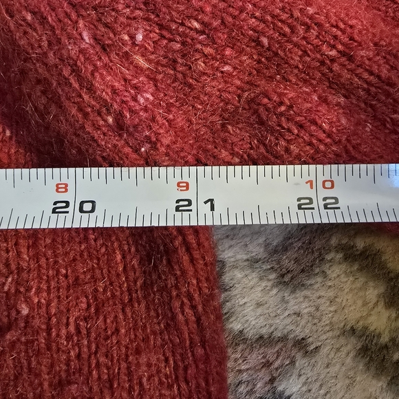 L.L. Bean Vintage Red Lambswool Blend Collared Cardigan Women's L - Picture 7 of 7